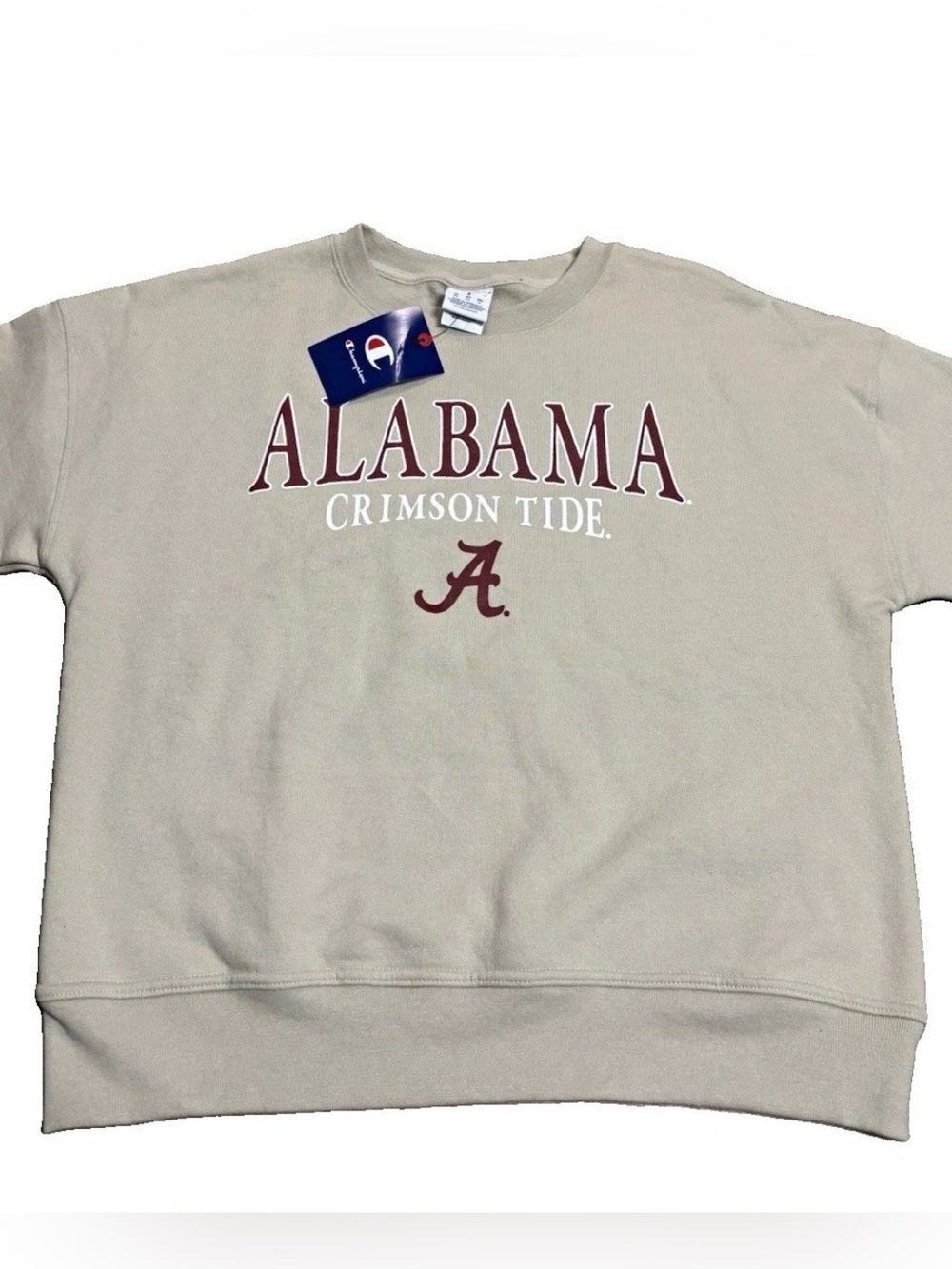 Champion Alabama Crimson Tide Beige Crewneck Sweatshirt Size Small